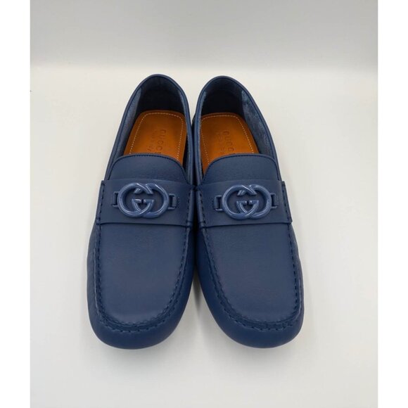 Gucci Men’s Leather Moccasins Clove Calf Soft Loafers Washed Indigo 692379 UK6.5 main image 10